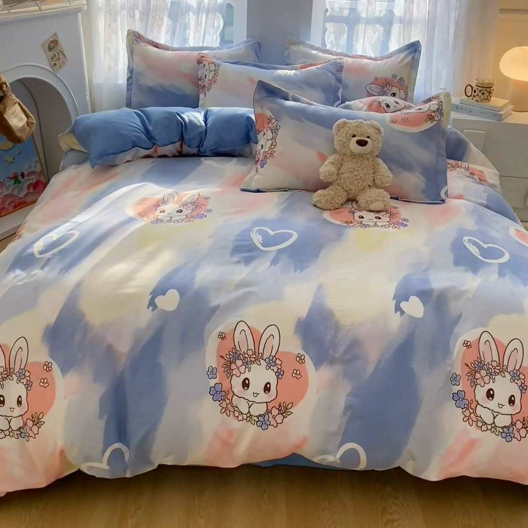 91家纺网 家纺一手货源 找家纺 简冠家纺 2025新款植物羊绒磨毛四件套 优漫卡通