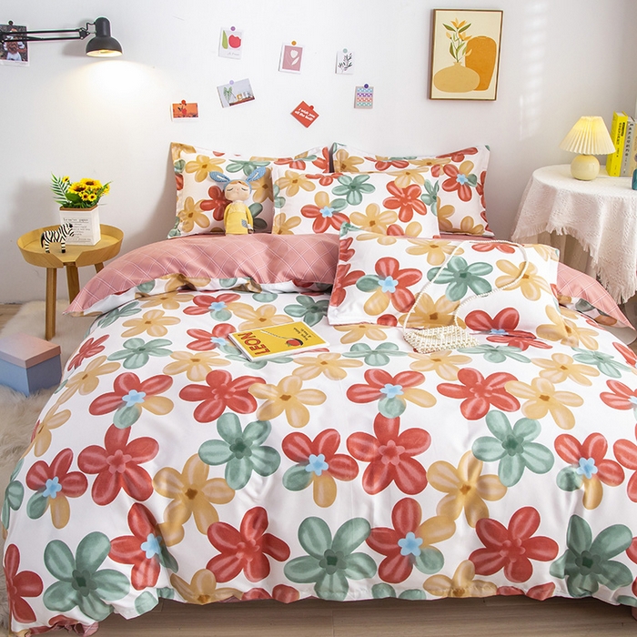 91家纺网 家纺一手货源 找家纺 简冠家纺 2025新款植物羊绒磨毛四件套 盈盈花香