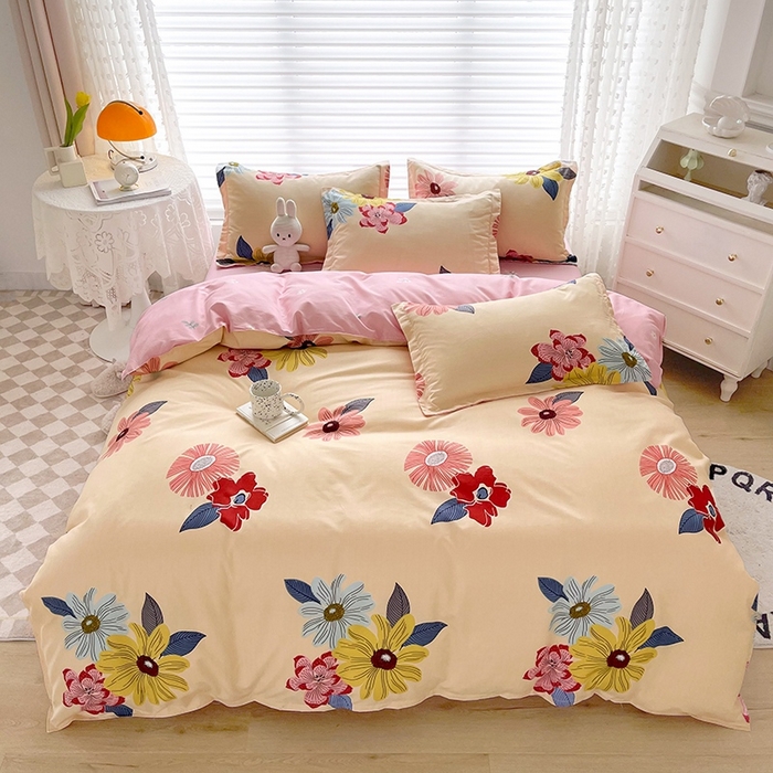 91家纺网 家纺一手货源 找家纺 简冠家纺 2025新款植物羊绒磨毛四件套 香榭丽舍