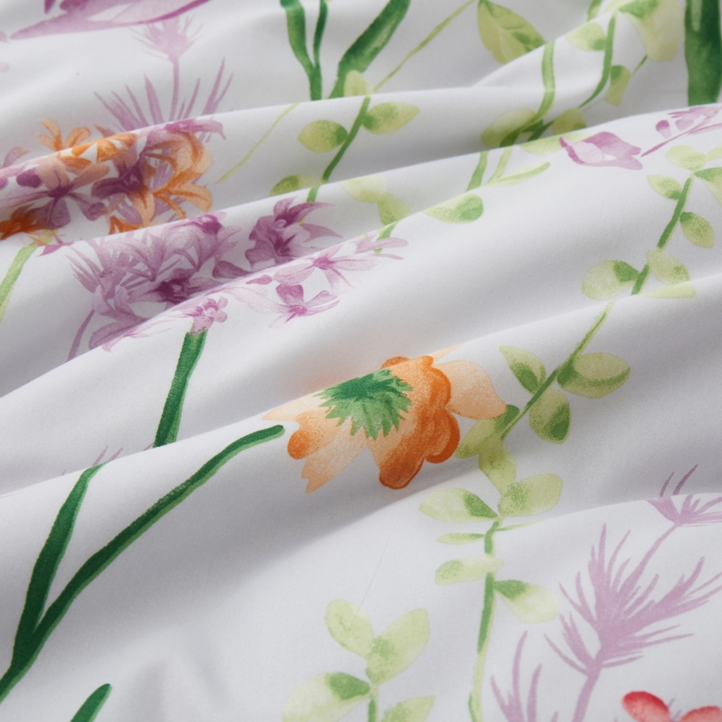 91家纺网 家纺一手货源 找家纺 子不语家纺2025新款跨境外贸 大版印花三件套亚马逊Temu速卖 通Shein沃尔玛专供 103白色本草