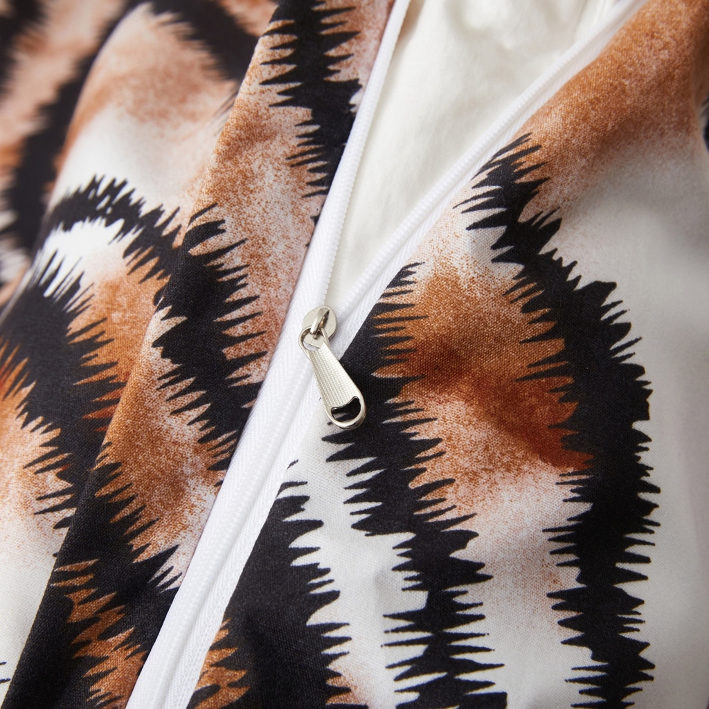 91家纺网 家纺一手货源 找家纺 子不语家纺2025新款跨境外贸 大版印花三件套亚马逊Temu速卖 通Shein沃尔玛专供 72老虎花纹