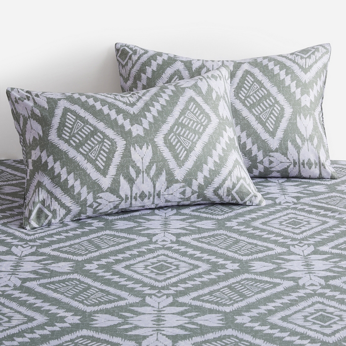 91家纺网 家纺一手货源 找家纺 子不语家纺2025新款跨境外贸 大版印花三件套亚马逊Temu速卖 通Shein沃尔玛专供 73绿色图形