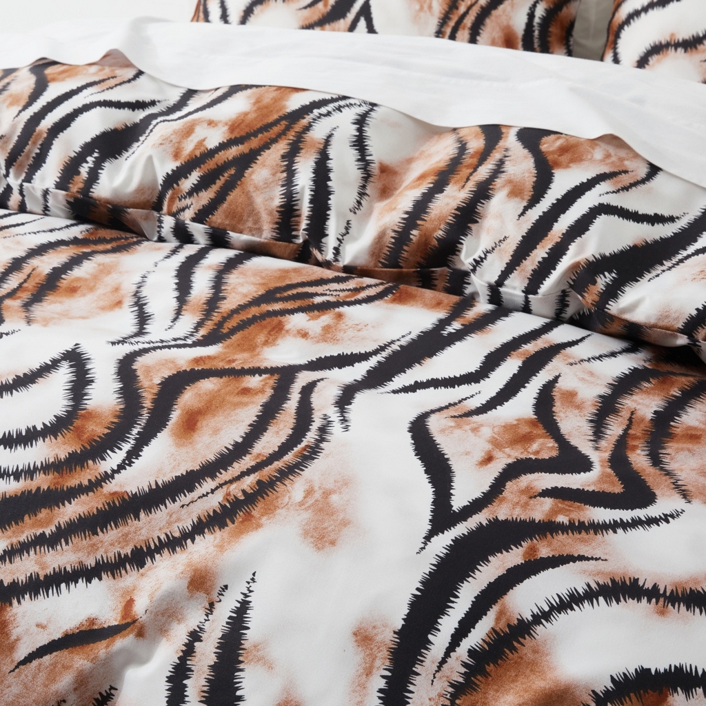 91家纺网 家纺一手货源 找家纺 子不语家纺2025新款跨境外贸 大版印花三件套亚马逊Temu速卖 通Shein沃尔玛专供 72老虎花纹