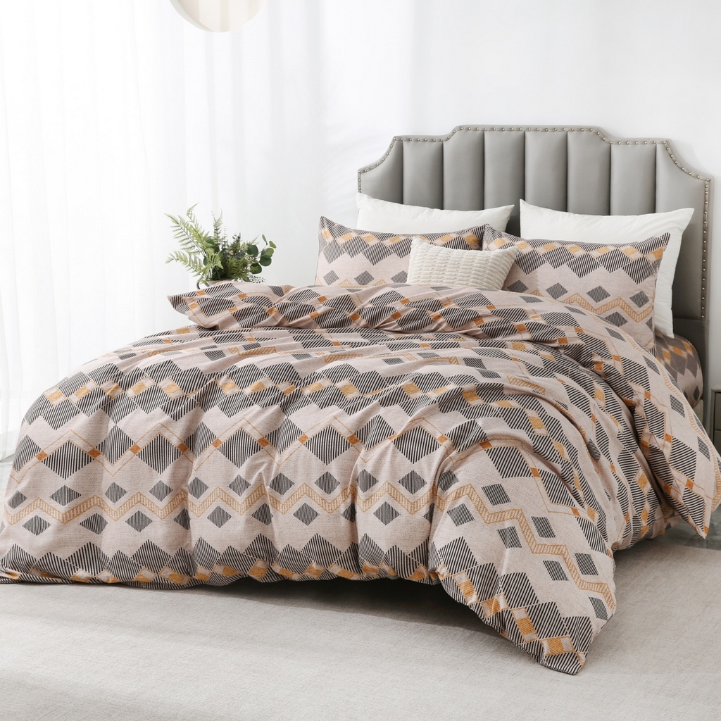 91家纺网 家纺一手货源 找家纺 子不语家纺2025新款跨境外贸 大版印花三件套亚马逊Temu速卖 通Shein沃尔玛专供 96棕色部落