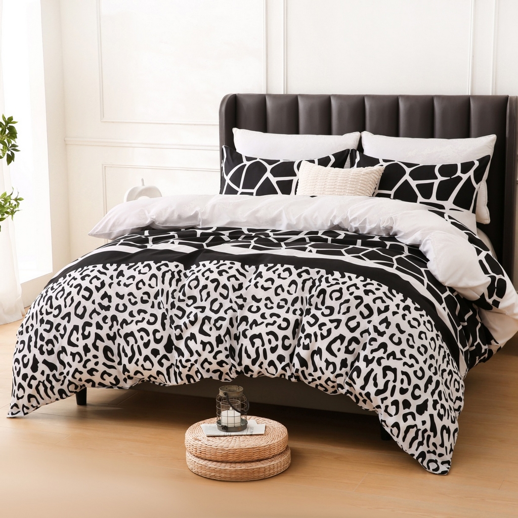 91家纺网 家纺一手货源 找家纺 子不语家纺2025新款跨境外贸 大版印花三件套亚马逊Temu速卖 通Shein沃尔玛专供 84长颈鹿斑马