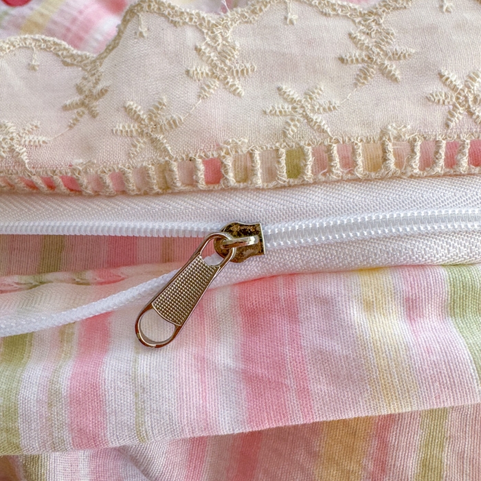 91家纺网 家纺一手货源 找家纺 艾特你 2025新款直播新款云感双层纱镂空花边四件套 花边款-蝴蝶结