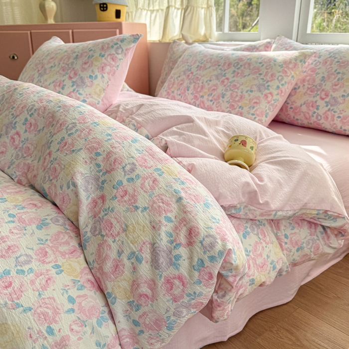 艾特你 2025新款云感针织双层纱四件套 晚香玉