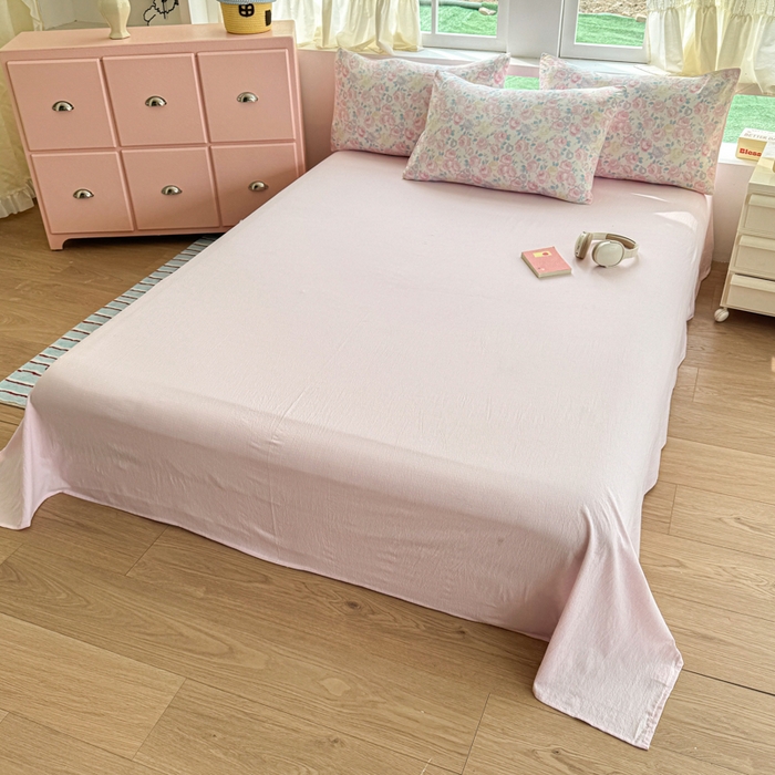 91家纺网 家纺一手货源 找家纺 艾特你 2025新款云感针织双层纱四件套 晚香玉