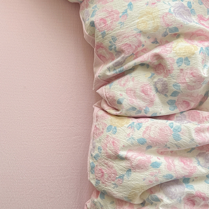 91家纺网 家纺一手货源 找家纺 艾特你 2025新款云感针织双层纱四件套 晚香玉