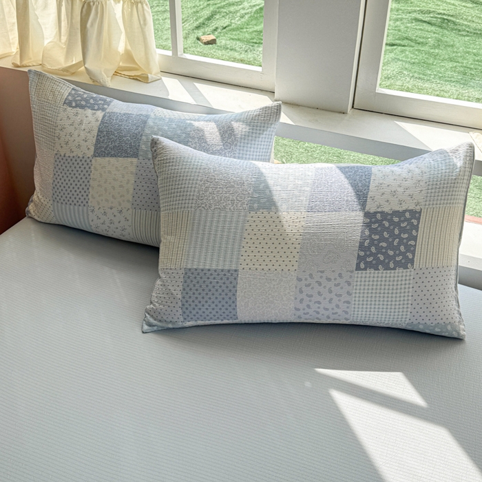 91家纺网 家纺一手货源 找家纺 艾特你 2025新款云感针织双层纱四件套 半亩花田