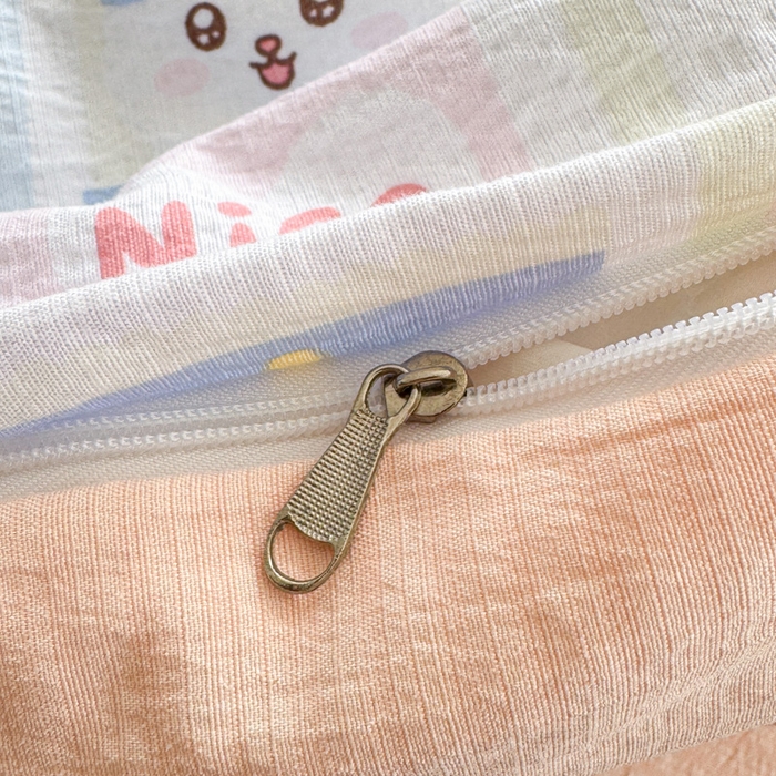 91家纺网 家纺一手货源 找家纺 艾特你 2025新款云感针织双层纱四件套 春日花花