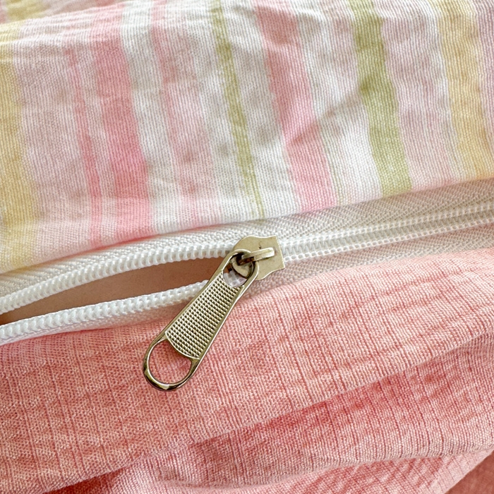 91家纺网 家纺一手货源 找家纺 艾特你 2025新款云感针织双层纱四件套 蝴蝶结