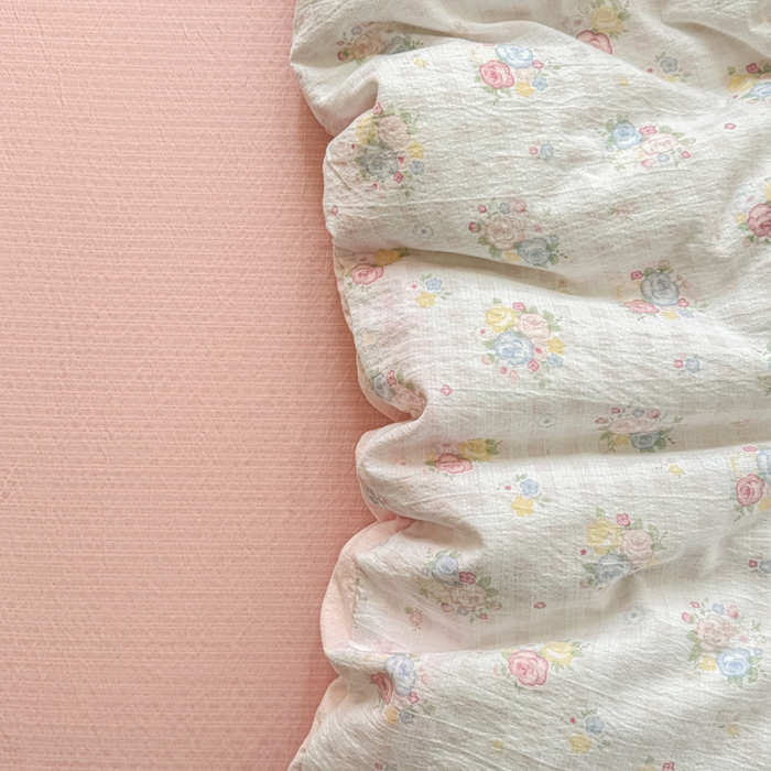 91家纺网 家纺一手货源 找家纺 艾特你 2025新款云感针织双层纱四件套 花漾甜心