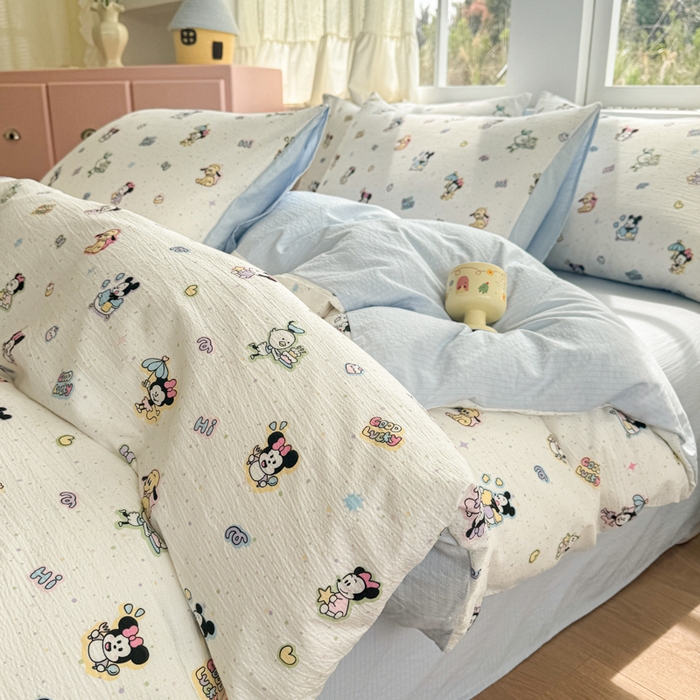 艾特你 2025新款云感针织双层纱四件套 欢乐派对