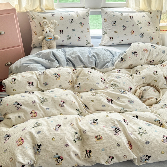 91家纺网 家纺一手货源 找家纺 艾特你 2025新款云感针织双层纱四件套 欢乐派对