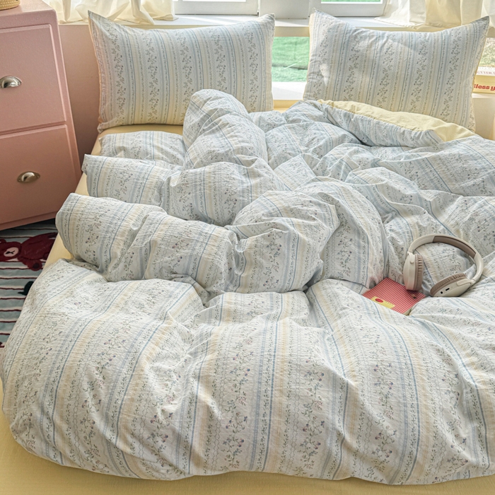 91家纺网 家纺一手货源 找家纺 艾特你 2025新款云感针织双层纱四件套 洛克庄园