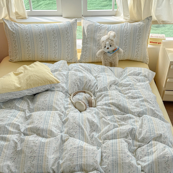 91家纺网 家纺一手货源 找家纺 艾特你 2025新款云感针织双层纱四件套 洛克庄园