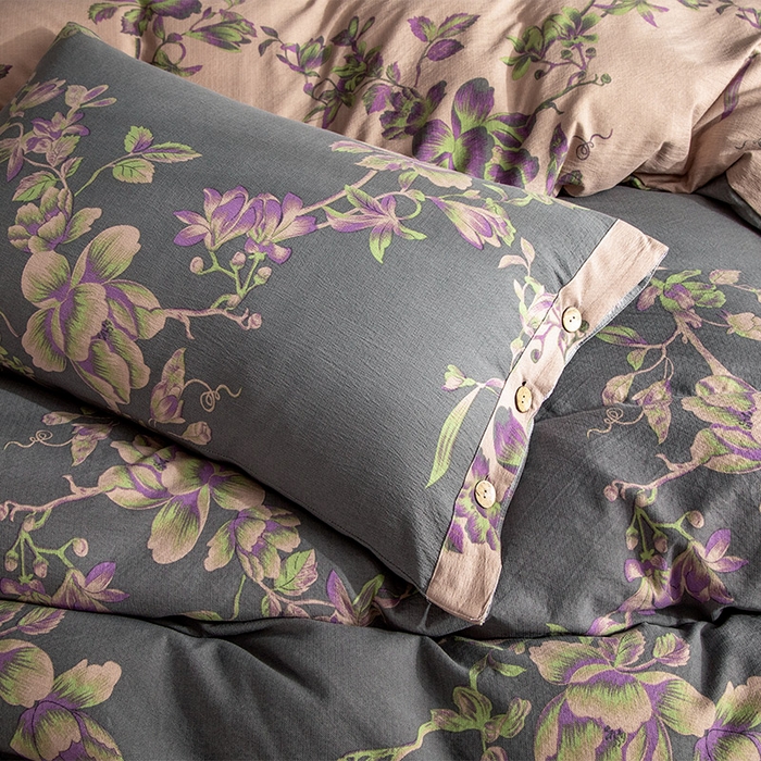 91家纺网 家纺一手货源 找家纺 库里梦家纺 2025新款A类复古提花双层纱四件套 香馨