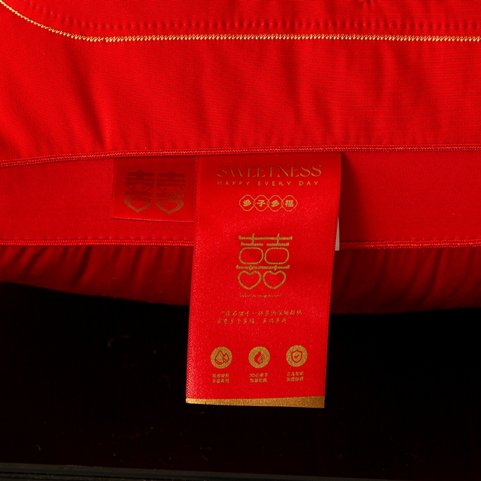 91家纺网 家纺一手货源 找家纺 （总）糖果枕芯 2025新款喜庆婚庆大红随礼送人枕芯护颈枕头龙凤祥和