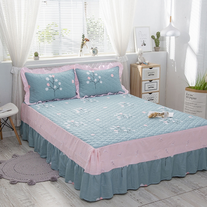 91家纺网 家纺一手货源 找家纺 （总）爱妮玖玖 2025新款全套夹棉床裙床笠四件套夏风款