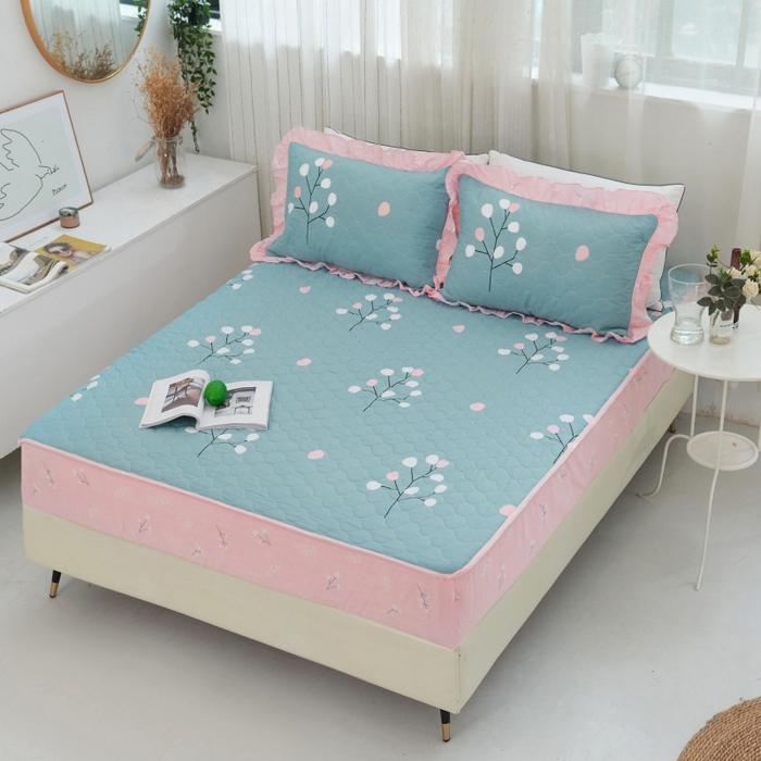 91家纺网 家纺一手货源 找家纺 （总）爱妮玖玖 2025新款全套夹棉床裙床笠四件套夏风款