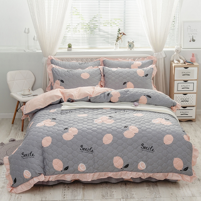 91家纺网 家纺一手货源 找家纺 （总）爱妮玖玖 2025新款全套夹棉床裙床笠四件套夏风款