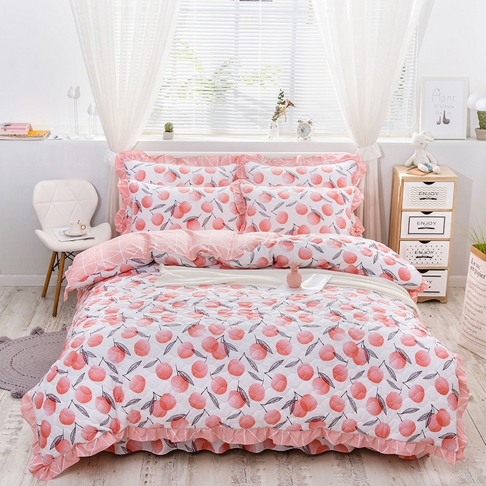 91家纺网 家纺一手货源 找家纺 （总）爱妮玖玖 2025新款全套夹棉床裙床笠四件套夏风款