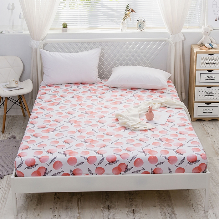 91家纺网 家纺一手货源 找家纺 爱妮玖玖 2025新款夏风系列单层床笠 樱桃