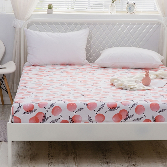 91家纺网 家纺一手货源 找家纺 爱妮玖玖 2025新款夏风系列单层床笠 樱桃