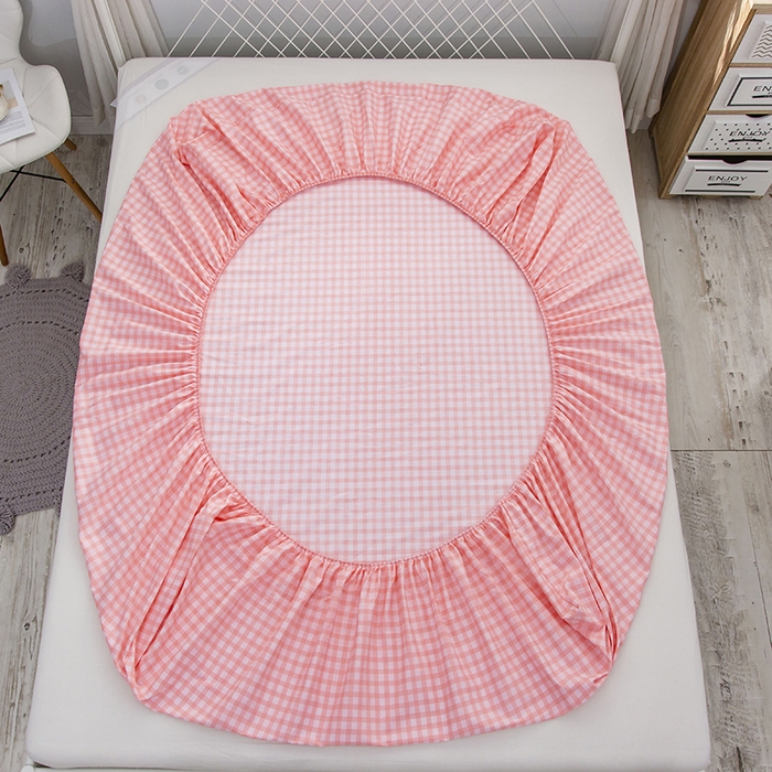 91家纺网 家纺一手货源 找家纺 爱妮玖玖 2025新款夏风系列单层床笠 红格