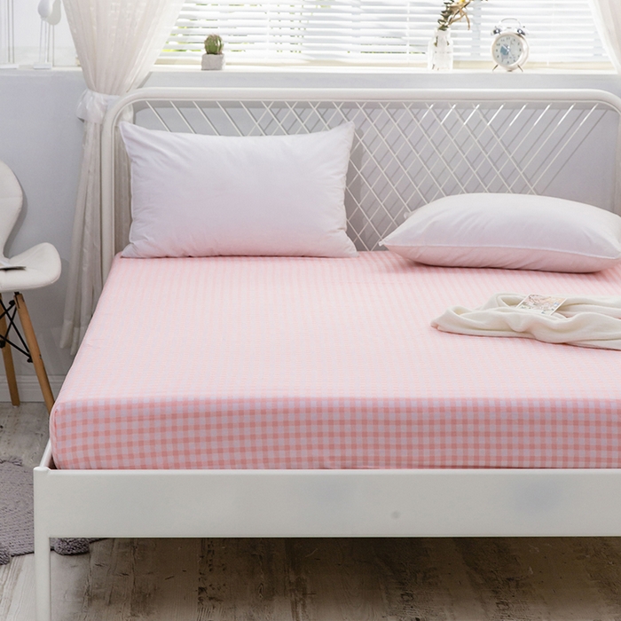 91家纺网 家纺一手货源 找家纺 爱妮玖玖 2025新款夏风系列单层床笠 红格