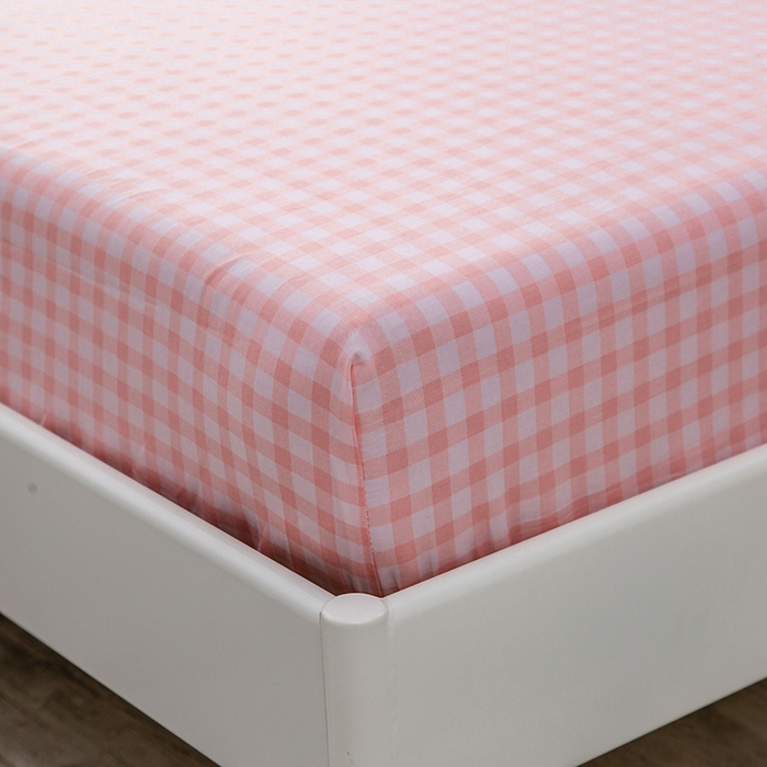 91家纺网 家纺一手货源 找家纺 爱妮玖玖 2025新款夏风系列单层床笠 红格