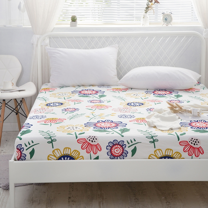 91家纺网 家纺一手货源 找家纺 爱妮玖玖 2025新款夏风系列单层床笠 太阳花