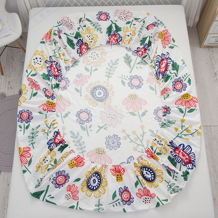 91家纺网 家纺一手货源 找家纺 爱妮玖玖 2025新款夏风系列单层床笠 太阳花