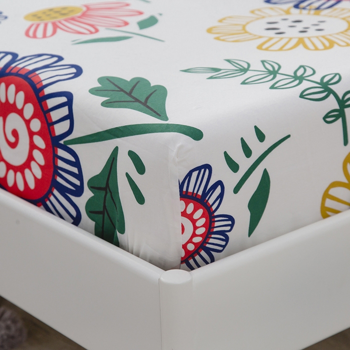 91家纺网 家纺一手货源 找家纺 爱妮玖玖 2025新款夏风系列单层床笠 太阳花