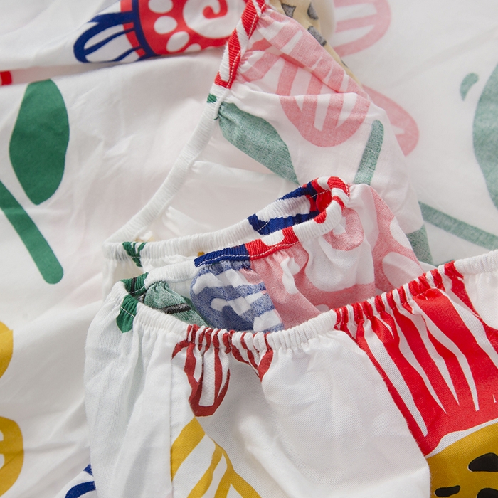 91家纺网 家纺一手货源 找家纺 爱妮玖玖 2025新款夏风系列单层床笠 太阳花