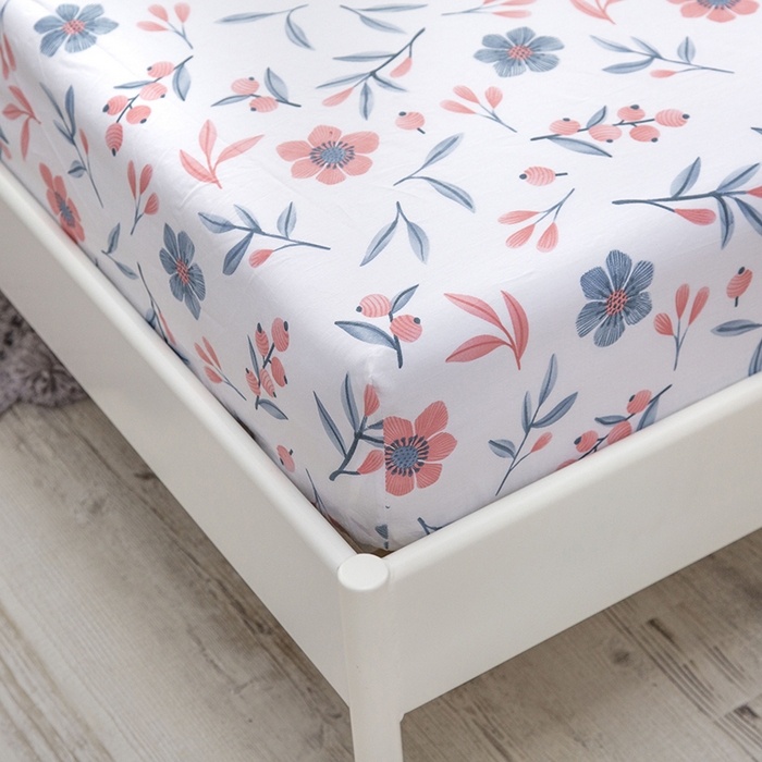 91家纺网 家纺一手货源 找家纺 爱妮玖玖 2025新款夏风系列单层床笠 悠悠花香