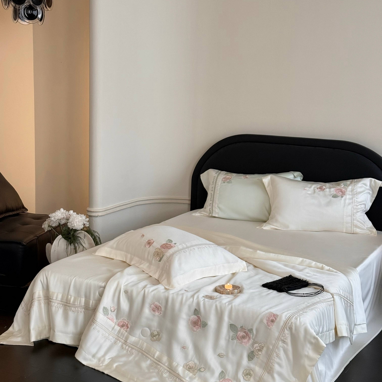 91家纺网 家纺一手货源 找家纺 （总）MIU缪家居 2025新款60支兰精天丝夏被四件套 沁山茶【劵后控价398 298】