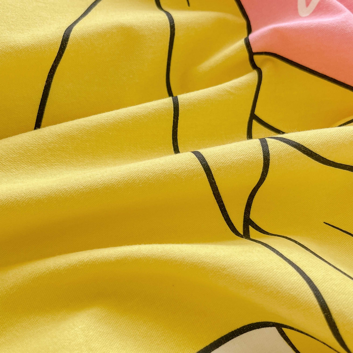 91家纺网 家纺一手货源 找家纺 玉元坊 2025年5月新品 大版卡通全棉纯棉床单床笠加厚四件套 舞动精灵粉