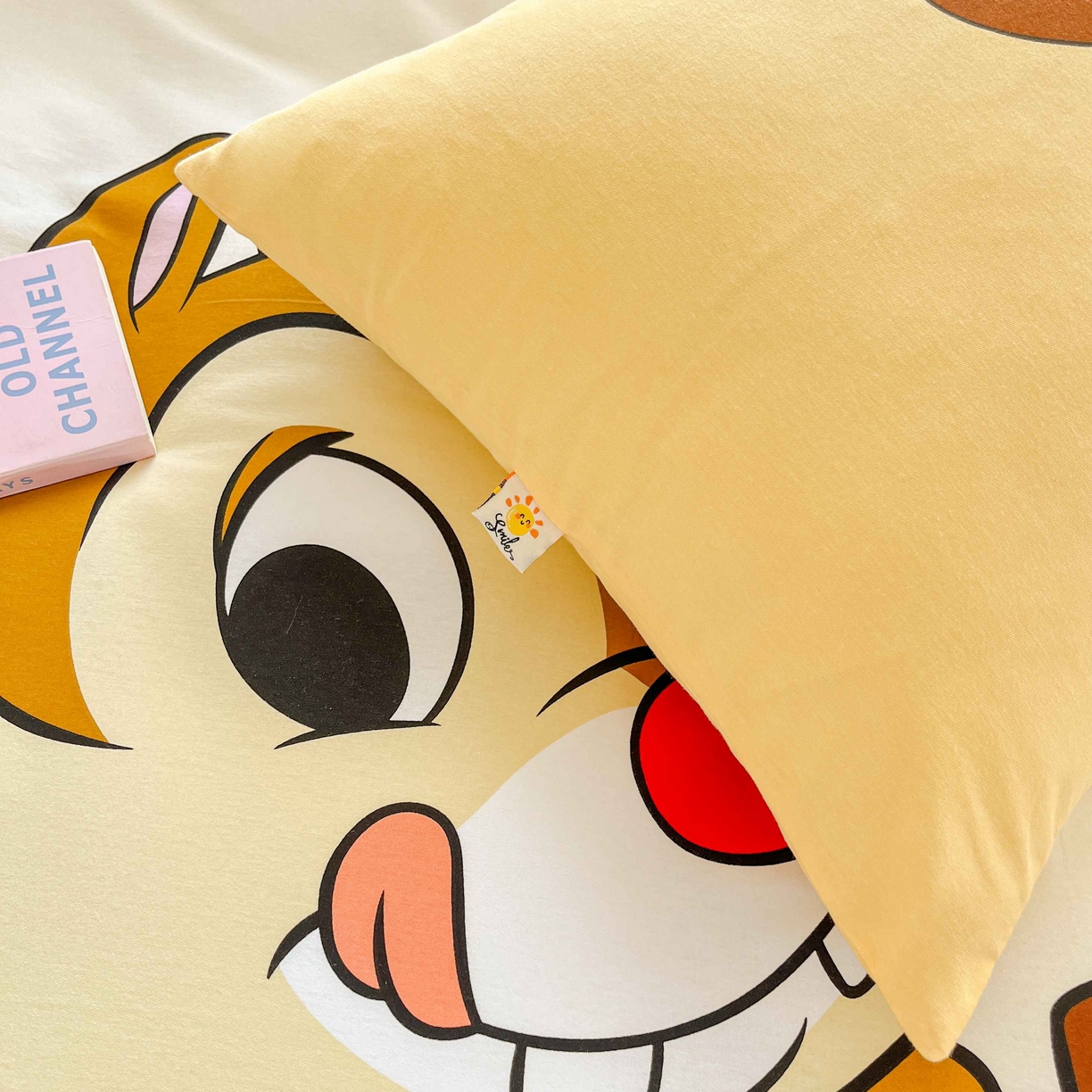 91家纺网 家纺一手货源 找家纺 玉元坊 2025年5月新品 大版卡通全棉纯棉床单床笠加厚四件套 笑脸奇奇