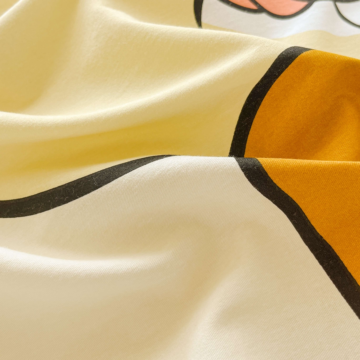 91家纺网 家纺一手货源 找家纺 玉元坊 2025年5月新品 大版卡通全棉纯棉床单床笠加厚四件套 笑脸奇奇