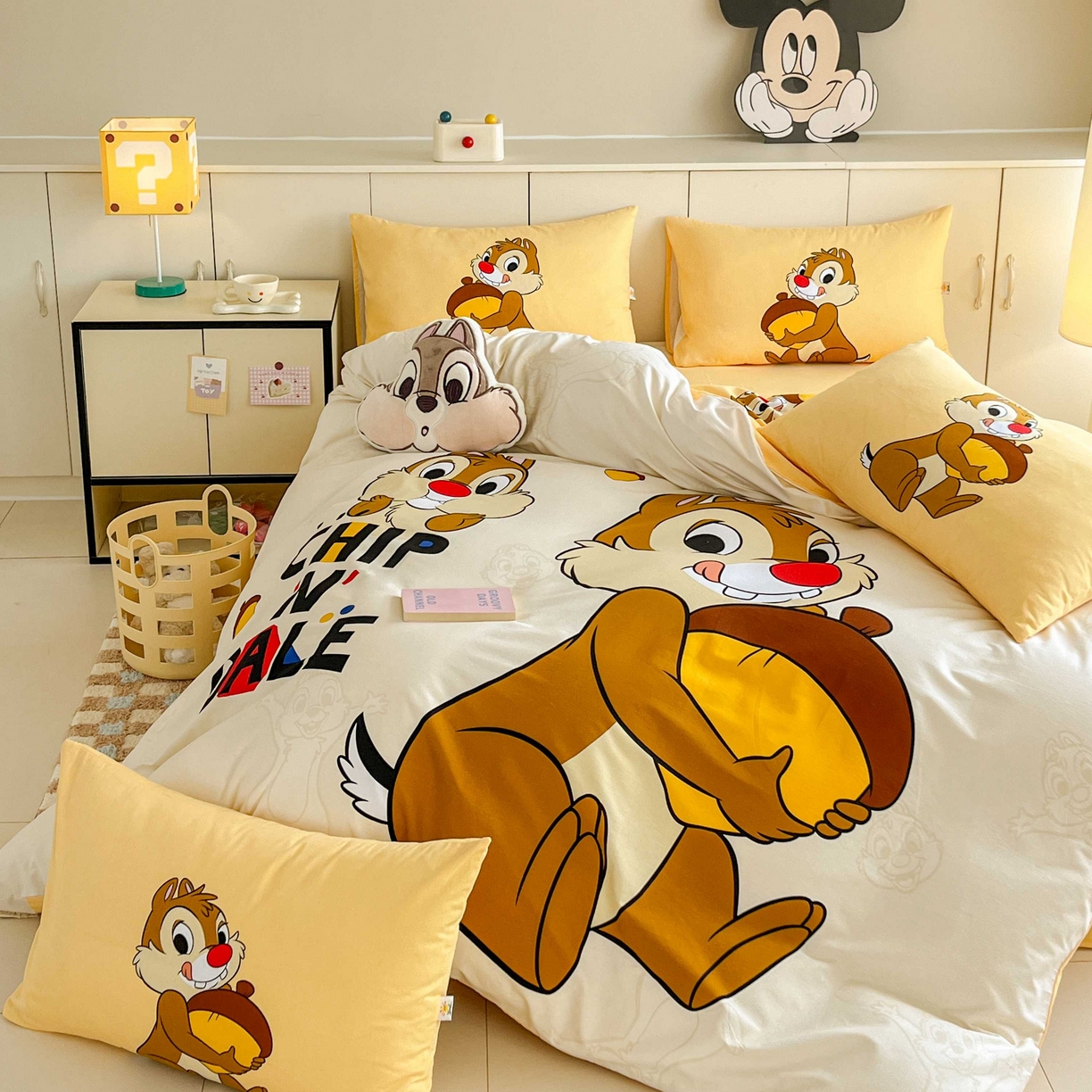 91家纺网 家纺一手货源 找家纺 玉元坊 2025年5月新品 大版卡通全棉纯棉床单床笠加厚四件套 笑脸奇奇