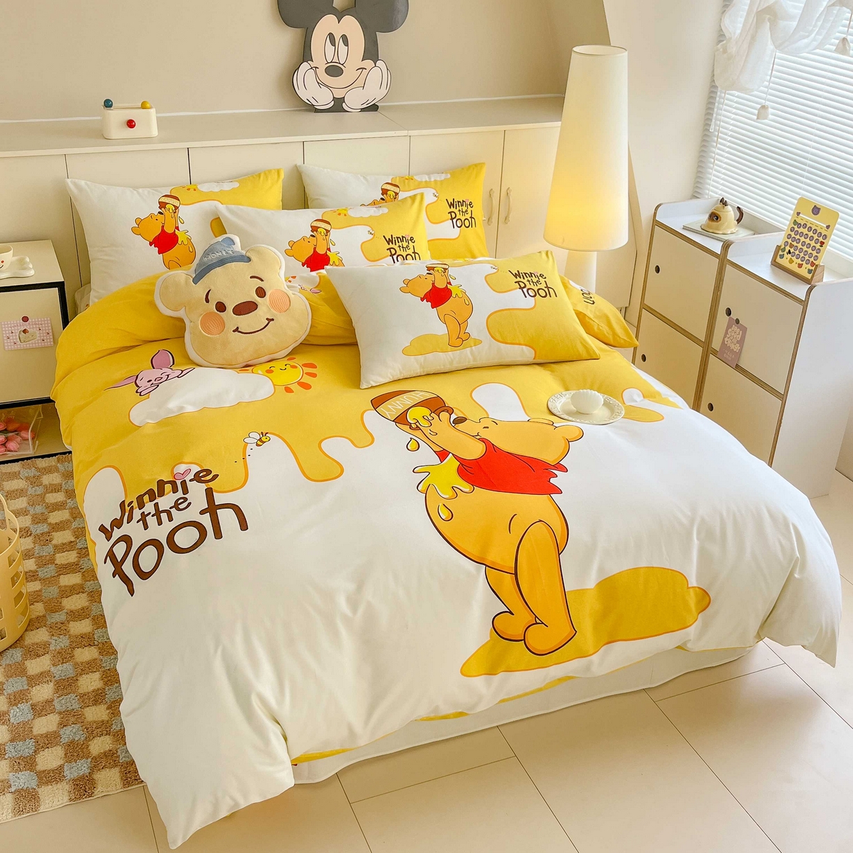 91家纺网 家纺一手货源 找家纺 玉元坊 2025年5月新品 大版卡通全棉纯棉床单床笠加厚四件套 熊熊的爱