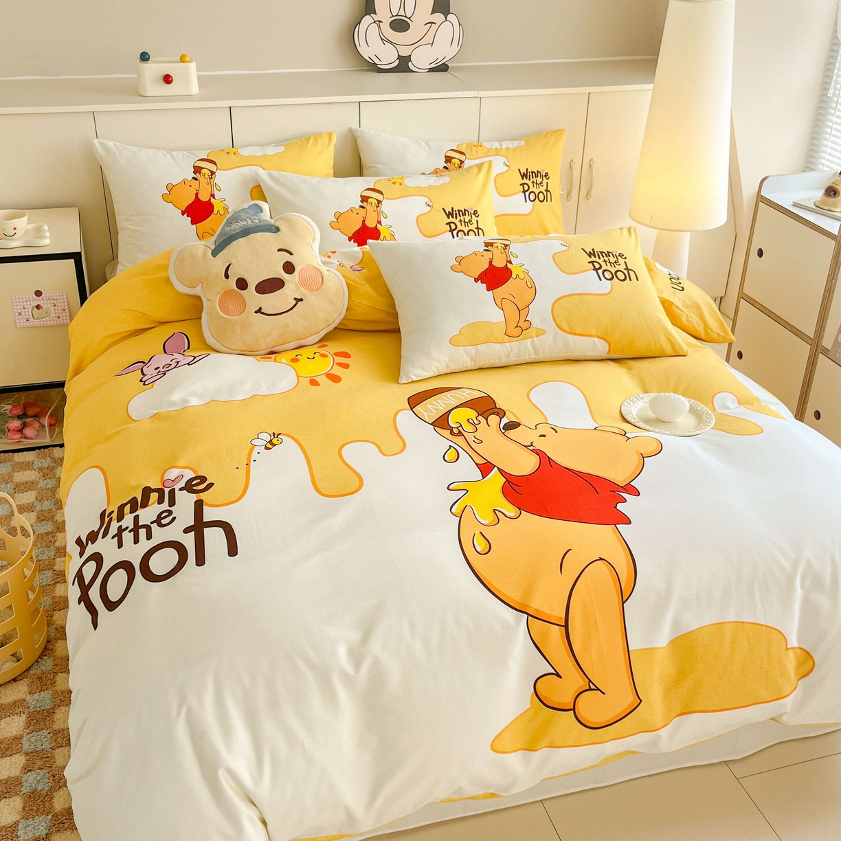 91家纺网 家纺一手货源 找家纺 玉元坊 2025年5月新品 大版卡通全棉纯棉床单床笠加厚四件套 熊熊的爱