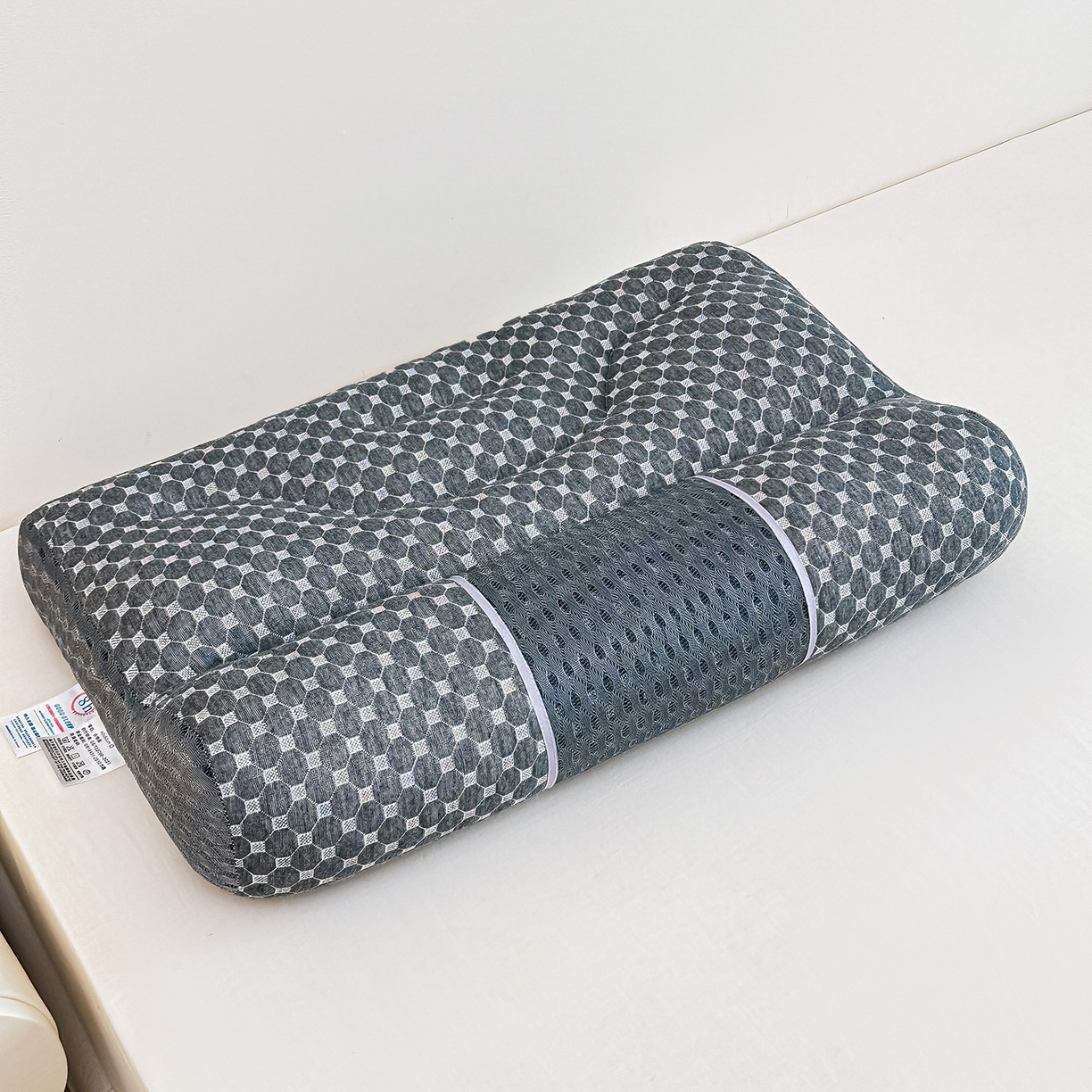 91家纺网 家纺一手货源 找家纺 佳尚枕芯 2025新款升级款牵引枕头Spa水立方分区护颈枕头枕芯 灰色 40x60cm/只-高枕