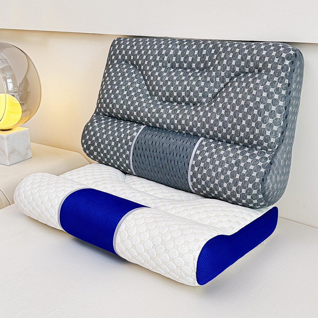 佳尚枕芯 2025新款升级款牵引枕头Spa水立方分区护颈枕头枕芯 组合图仅做展示 40x60cm/只-中枕