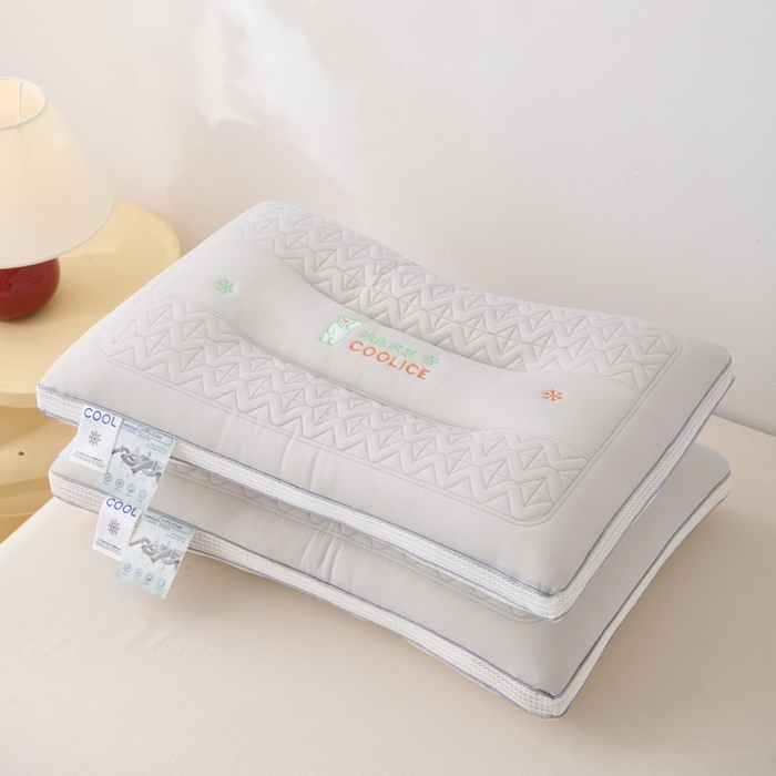 91家纺网 家纺一手货源 找家纺 佳尚枕芯 2025新款夏季超柔凉感冰丝乳胶枕头家用成人护颈椎助睡眠枕芯枕头 定型款-浅灰 48x74cm/只 中枕