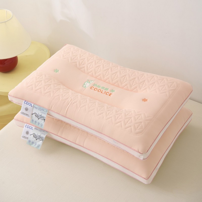 91家纺网 家纺一手货源 找家纺 佳尚枕芯 2025新款夏季超柔凉感冰丝乳胶枕头家用成人护颈椎助睡眠枕芯枕头 定型款-粉玉 48x74cm/只 低枕