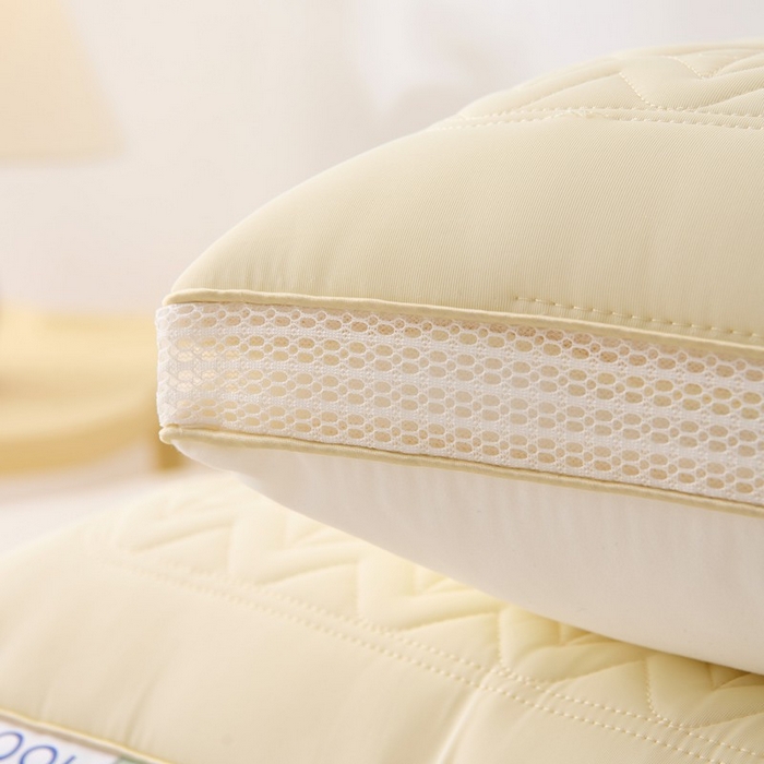 91家纺网 家纺一手货源 找家纺 佳尚枕芯 2025新款夏季超柔凉感冰丝乳胶枕头家用成人护颈椎助睡眠枕芯枕头 定型款-米黄 48x74cm/只 低枕