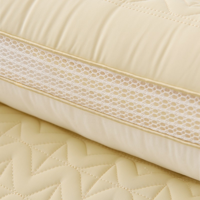 91家纺网 家纺一手货源 找家纺 佳尚枕芯 2025新款夏季超柔凉感冰丝乳胶枕头家用成人护颈椎助睡眠枕芯枕头 定型款-米黄 48x74cm/只 高枕